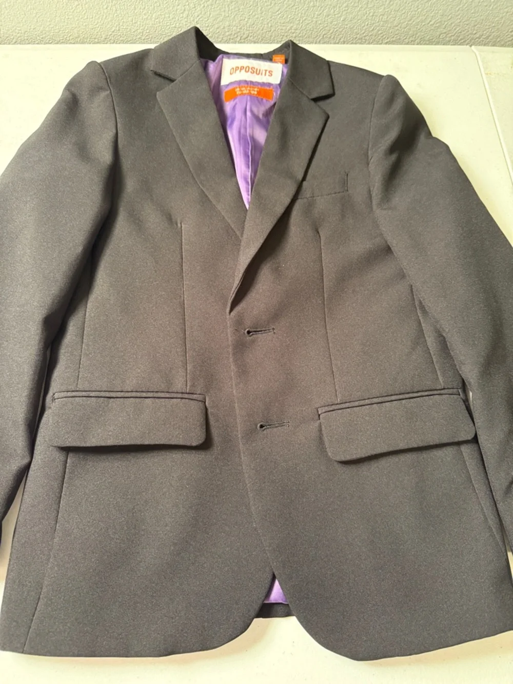 OppoSuits Black Sport Coat with Purple Lining